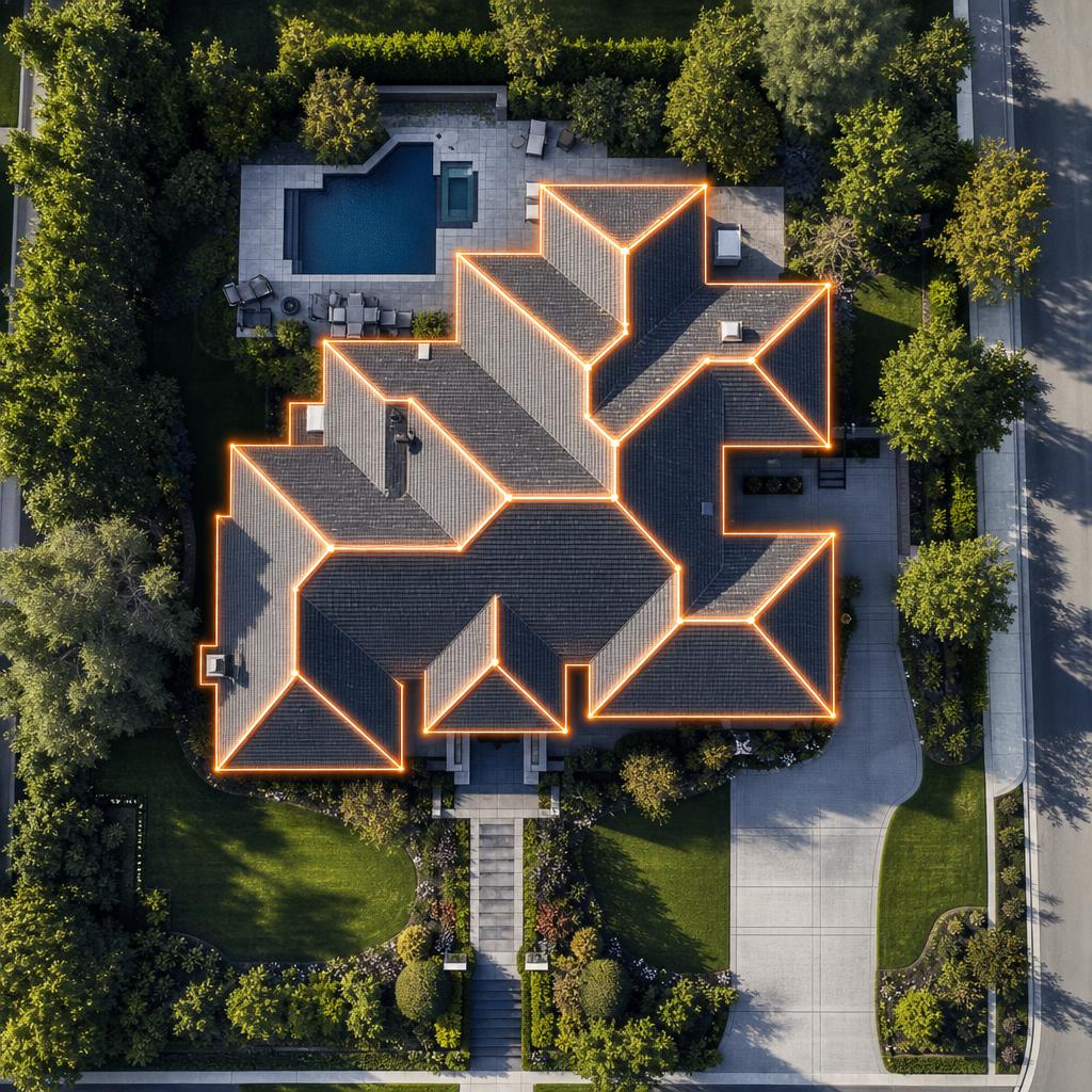 Aerial view of a house